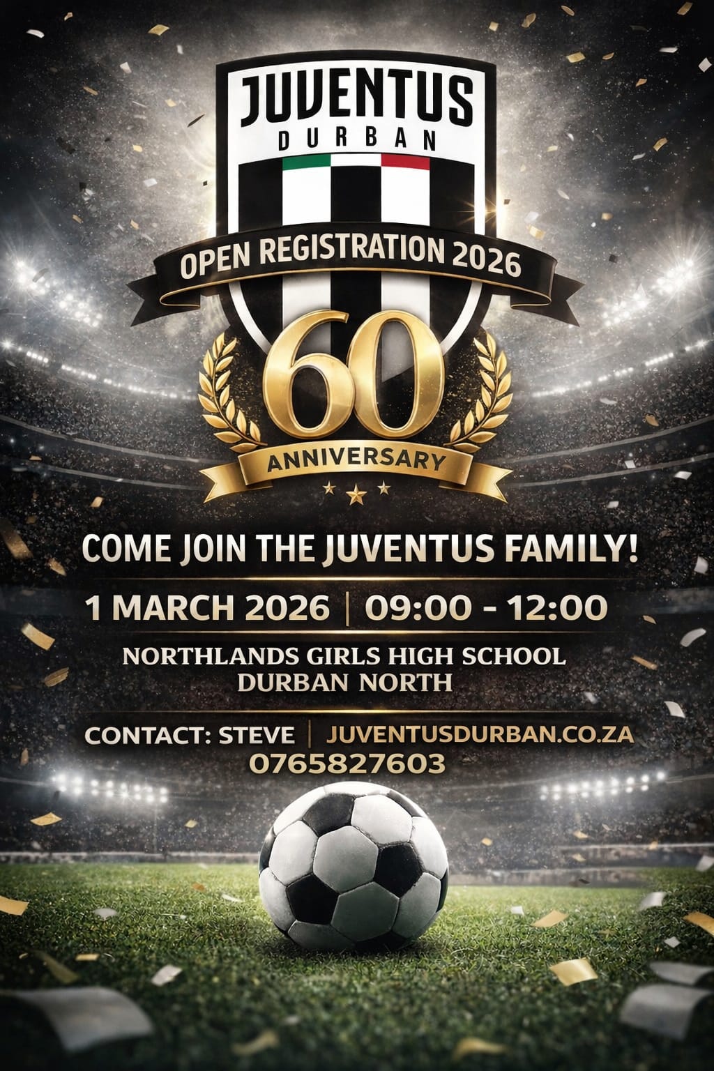 Juventus Durban Open Registration 2026 poster